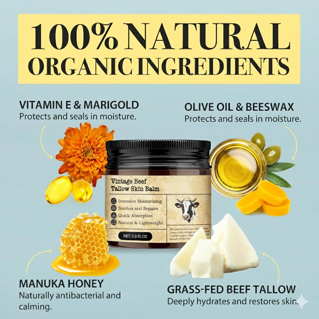 Beef Tallow Honey Balm for Sensitive Skin (DS)
