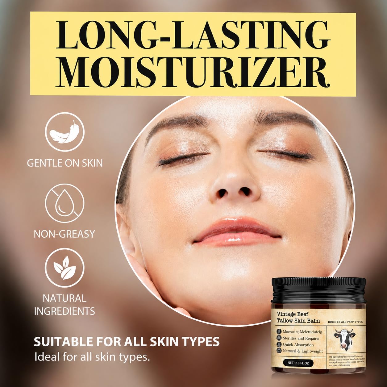 Beef Tallow Honey Balm for Sensitive Skin (DS)