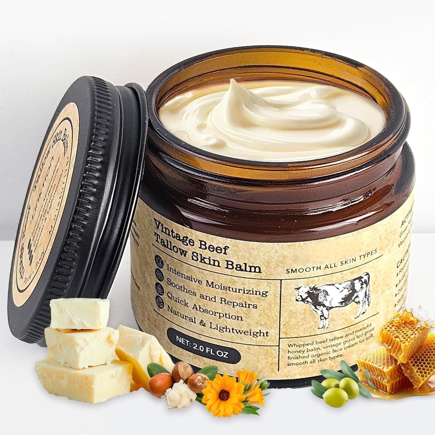 Beef Tallow Honey Balm for Sensitive Skin (DS)